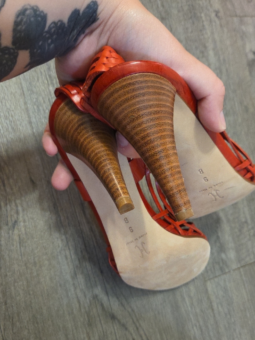 Cole Haan Red Strappy High Heel Sandals - Picture 9 of 10
